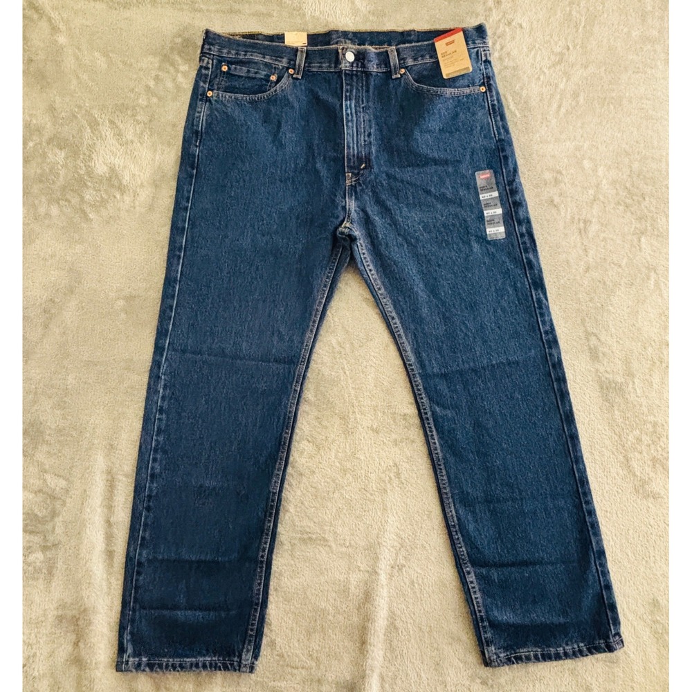Levis 505 Regular Fit Straight Leg Jeans Mens 40x30 Blue Dark Wash 00505-4886